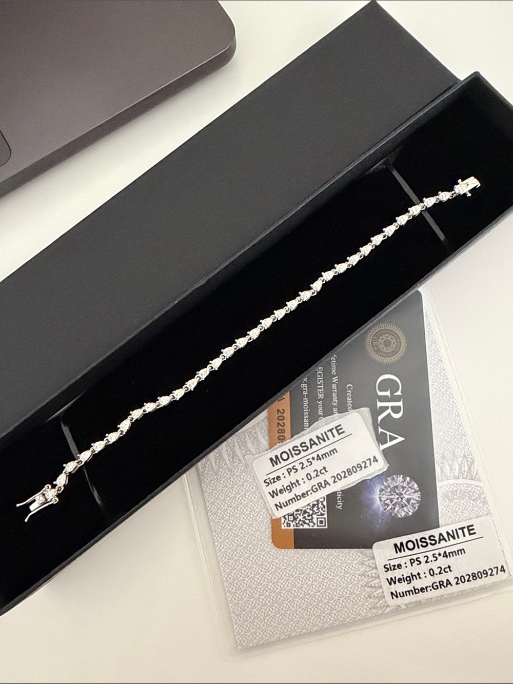 Pear Cut Moissanite Tennis Bracelet